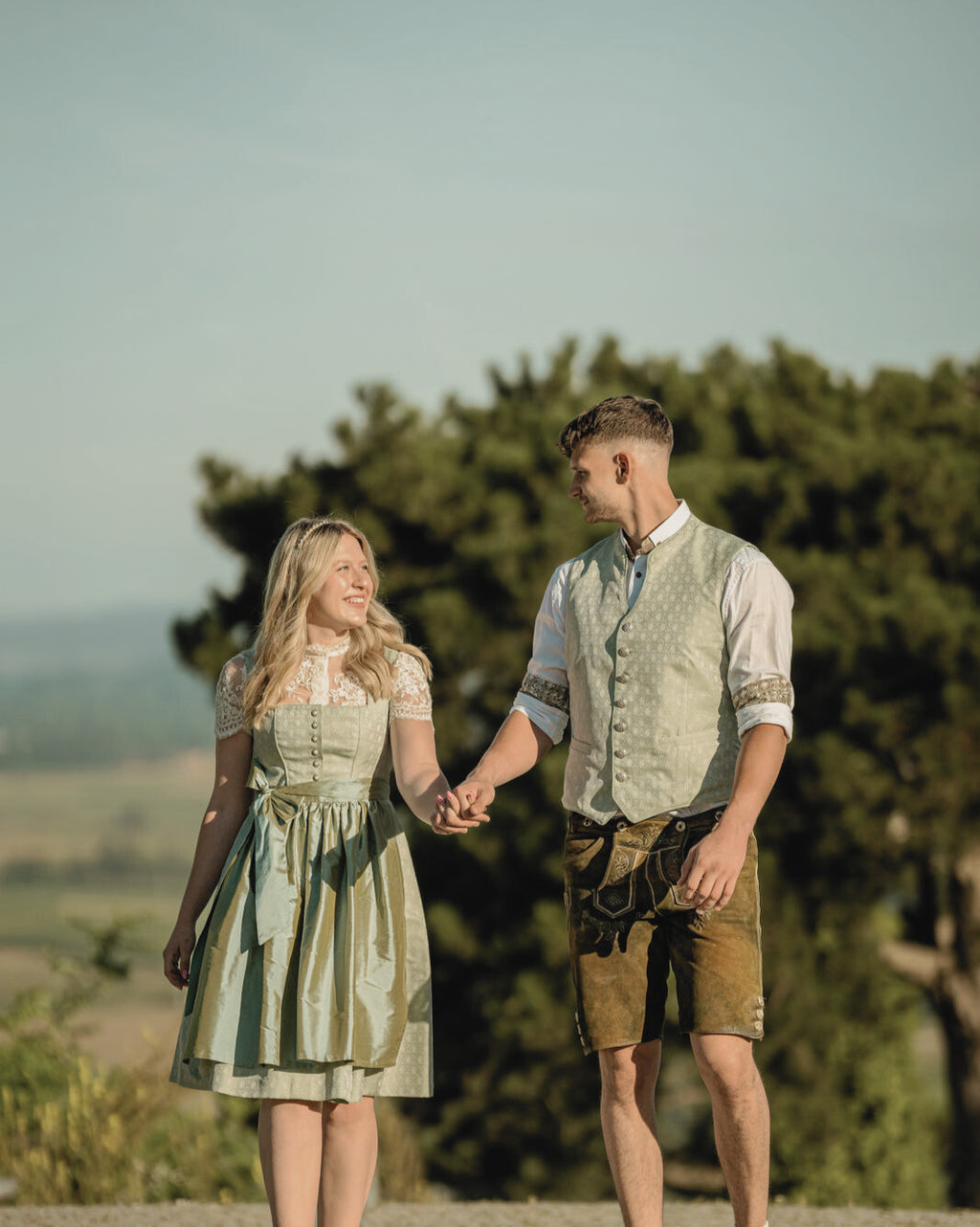 Herren Leiberl grün, kompatibel im Partnerlook